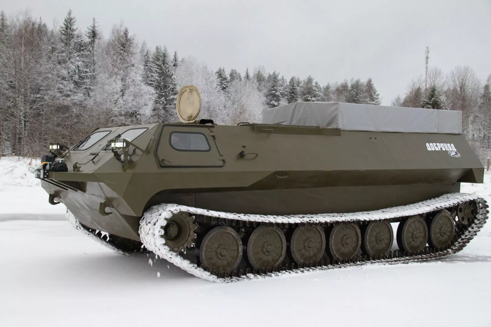 Вездеход ТГМ-2 (МТЛБУ) с краново-манипуляторной установкой